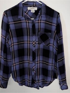 Workshop Republic Clothing Blue Black Pink Plaid Button-Down Shirt Lightweight